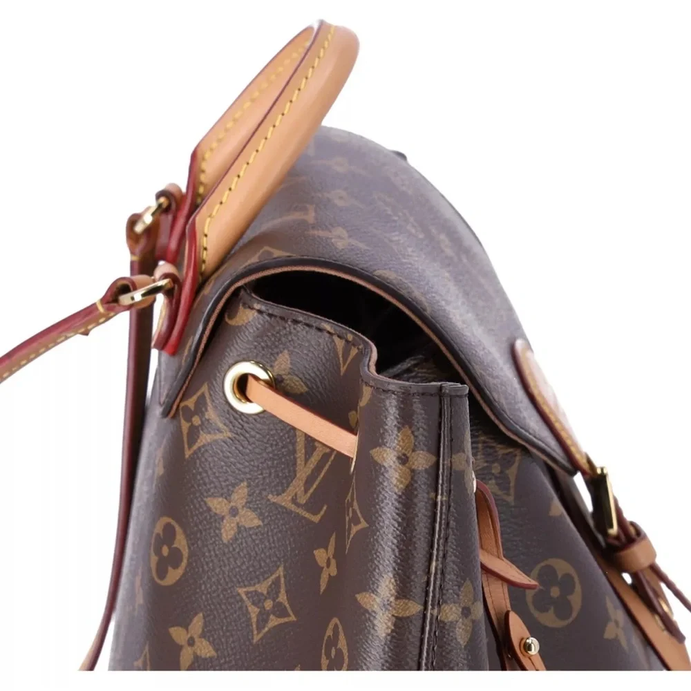 Louis Vuitton Montsouris PM Backpack Brown Monogram M45501 LV Logo Charm